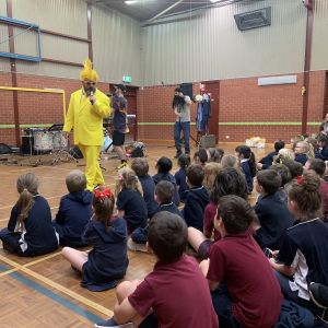 Just Add Music JAM Band performing at East Para Primary School Adelaide South Australia Jono Ruse dressed up as sun