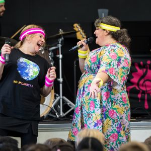 Nina Verlingieri and Eve Ormsby performing for JAM Band in Adelaide South Australia